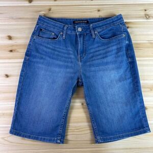 Calvin Klein Shorts Women's Size 6 Mid Rise Bermuda Denim Blue Jean Shorts